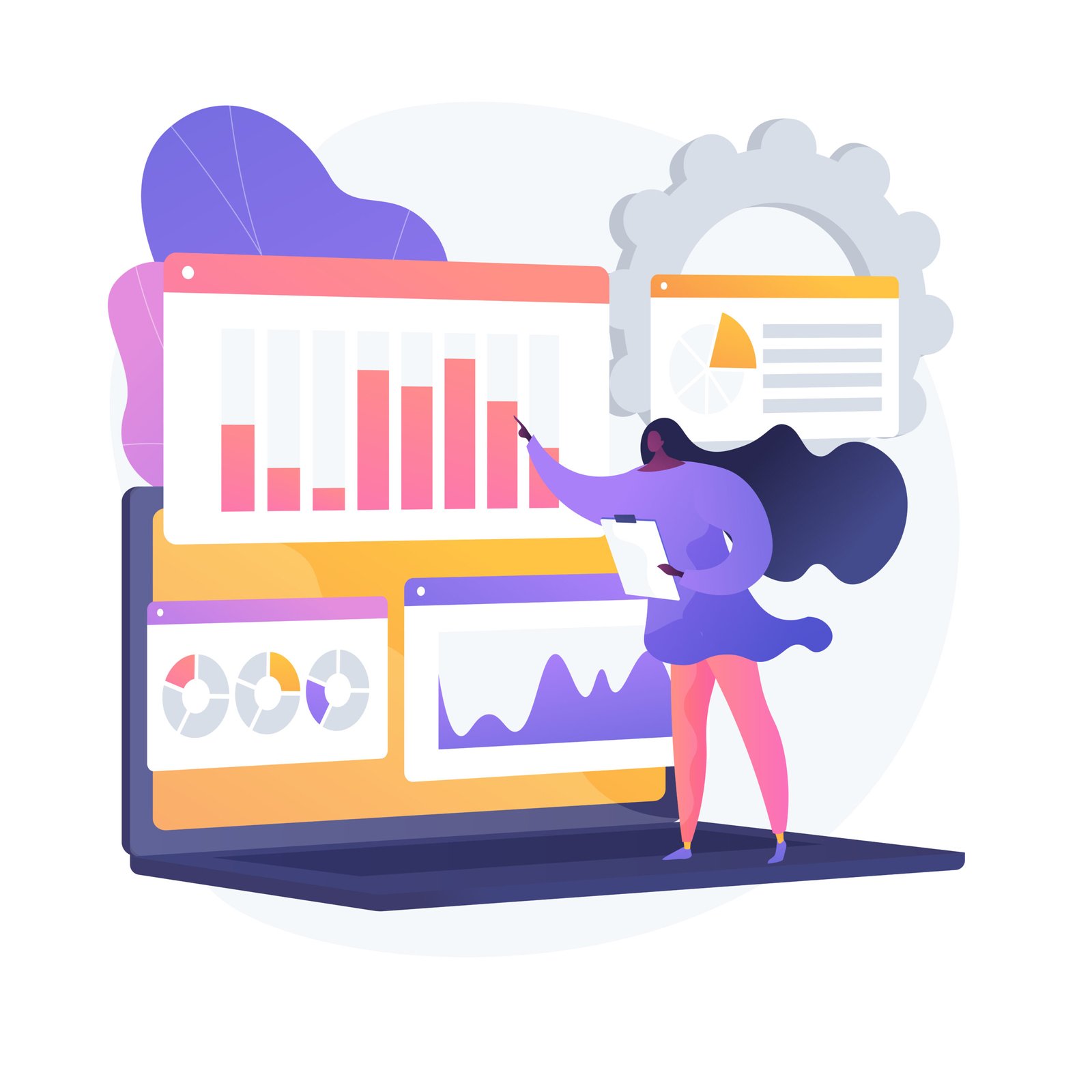 Social media dashboard vector concept metaphor